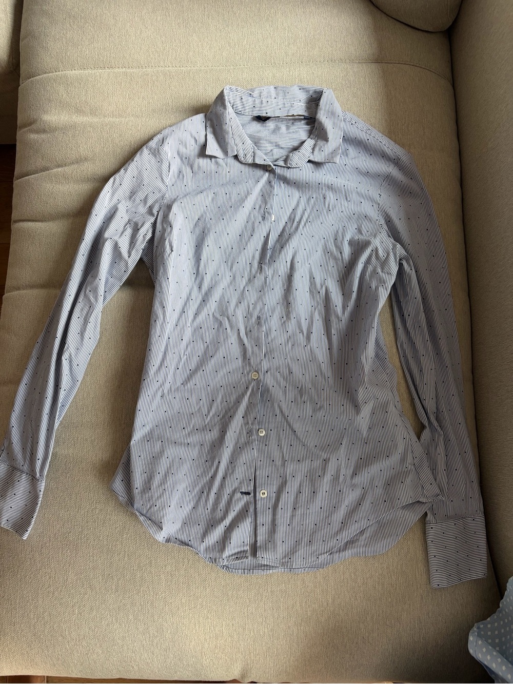 Light Blue women’s  Dot-Print Button-Up Shirt